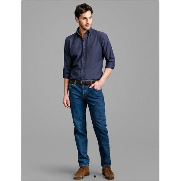 Proper Cloth Mens American Pima Dark Blue Oxford Cloth Pima Cotton Oxford Button - Picture 12 of 12